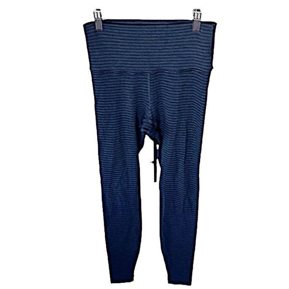 Lululemon Wunder Under High Rise 29” Striped Black/Gray Leggings Size 4